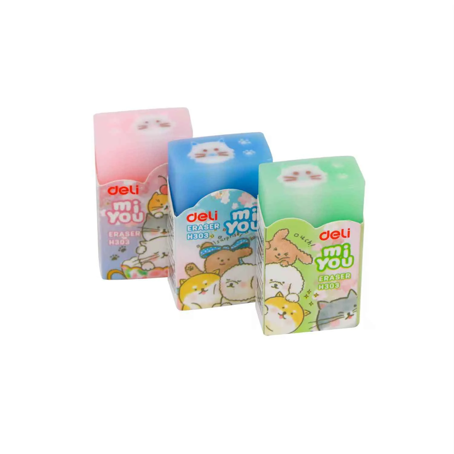 Penghapus Deli Motif Lucu / Deli Eraser 40x22x12mm EH303 Miyou / Hapusan Deli